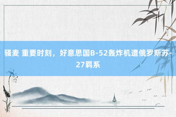 骚麦 重要时刻，好意思国B-52轰炸机遭俄罗斯苏-27羁系