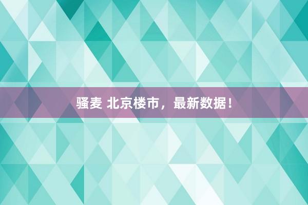 骚麦 北京楼市，最新数据！