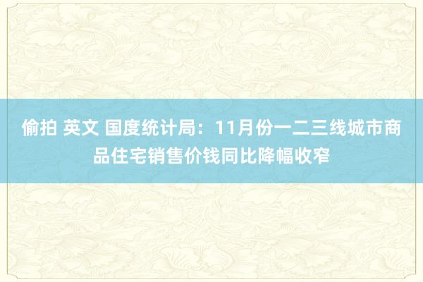 偷拍 英文 国度统计局：11月份一二三线城市商品住宅销售价钱同比降幅收窄