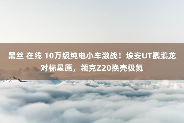 黑丝 在线 10万级纯电小车激战！埃安UT鹦鹉龙对标星愿，领克Z20换壳极氪