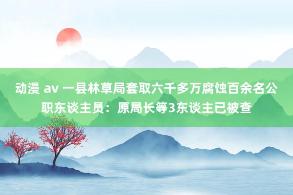 动漫 av 一县林草局套取六千多万腐蚀百余名公职东谈主员：原局长等3东谈主已被查