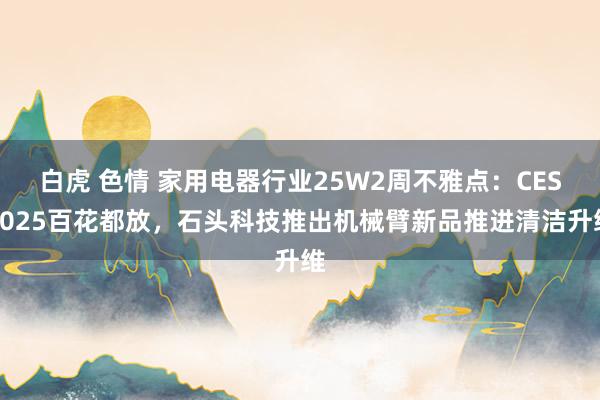 白虎 色情 家用电器行业25W2周不雅点:CES2025百花都放,石头科技推出机械臂新品推进清洁升维