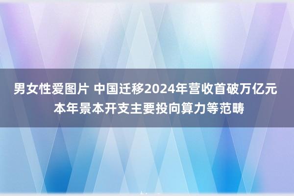 男女性爱图片 中国迁移2024年营收首破万亿元  本年景本开支主要投向算力等范畴
