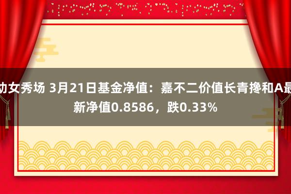 幼女秀场 3月21日基金净值：嘉不二价值长青搀和A最新净值0.8586，跌0.33%