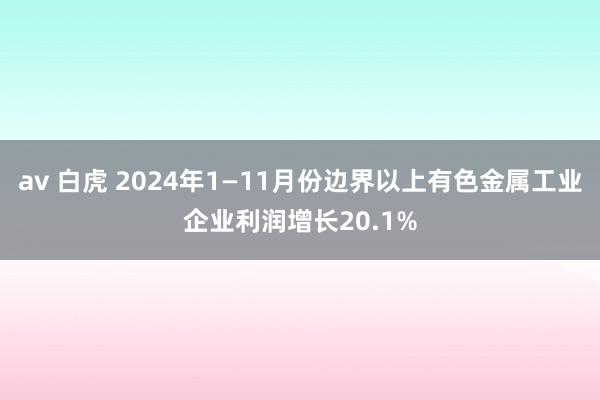 av 白虎 2024年1—11月份边界以上有色金属工业企业利润增长20.1%