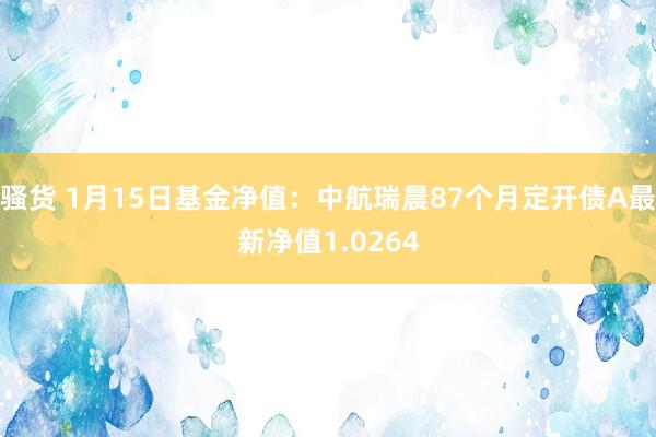 骚货 1月15日基金净值：中航瑞晨87个月定开债A最新净值1.0264