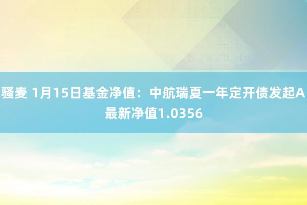 骚麦 1月15日基金净值：中航瑞夏一年定开债发起A最新净值1.0356
