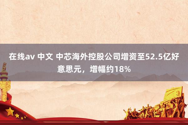在线av 中文 中芯海外控股公司增资至52.5亿好意思元，增幅约18%