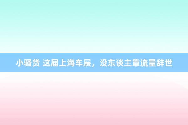 小骚货 这届上海车展，没东谈主靠流量辞世