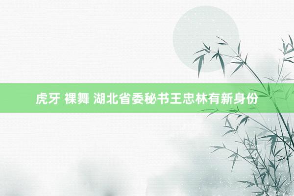 虎牙 裸舞 湖北省委秘书王忠林有新身份