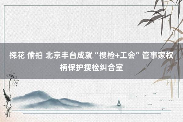 探花 偷拍 北京丰台成就“搜检+工会”管事家权柄保护搜检纠合室